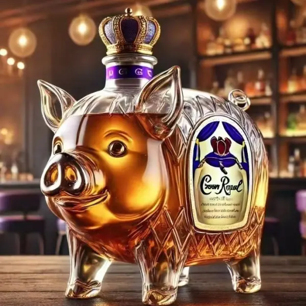 Creative Pig-Shaped Whiskey Bottle - Transparent Glass Decanter For Wine Spirits - Lukalula.com 