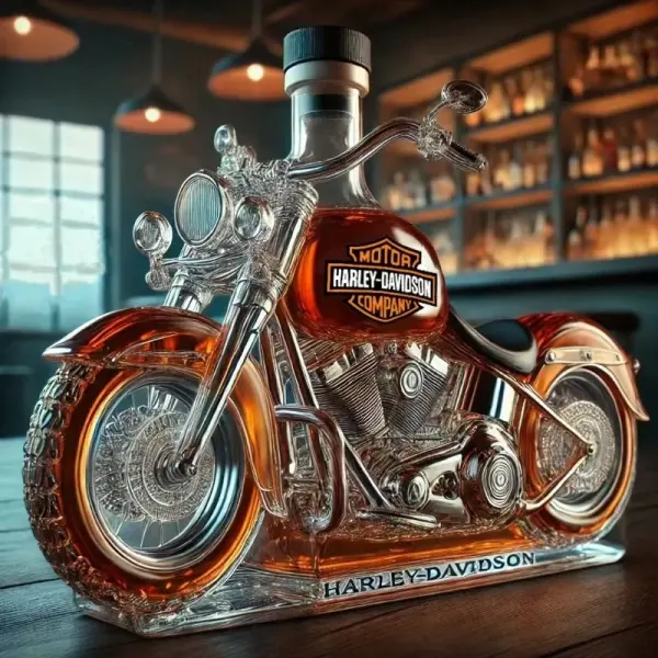 Harley-Davidson Motorcycle Shaped Whiskey Decanter Bottle - Lukalula.com 