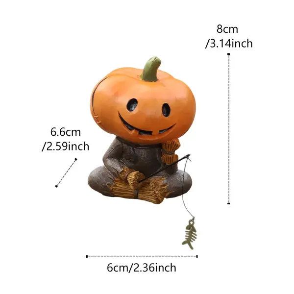🎃 Pumpkin Fisherman Figurine – A Quirky Touch Of Halloween Fun - Lukalula.com 