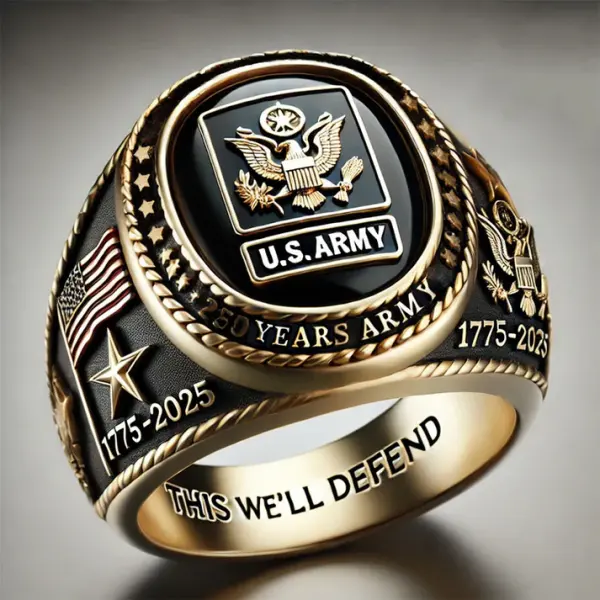 250th Anniversary Military Commemorative Ring-Adjustable Open Ring - Lukalula.com 