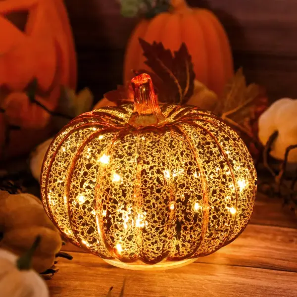 Glass Light-up Pumpkin Decoration Lights For Home - Lukalula.com 