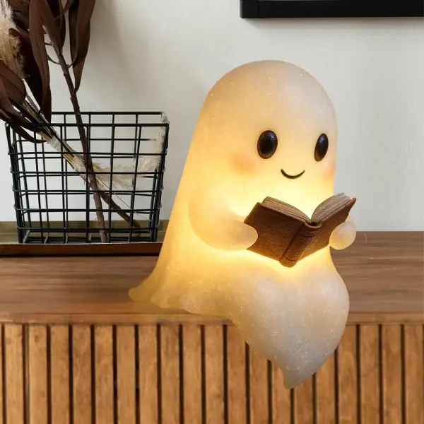 🔥Halloween -🎃👻Cute Ghost Reading Book Lamp - Lukalula.com 