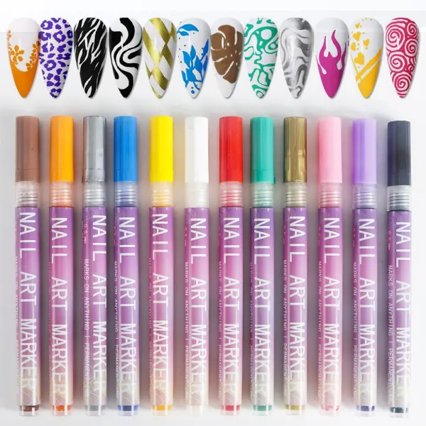 🎨12 Colors Nail Art Pens Set - Lukalula.com 