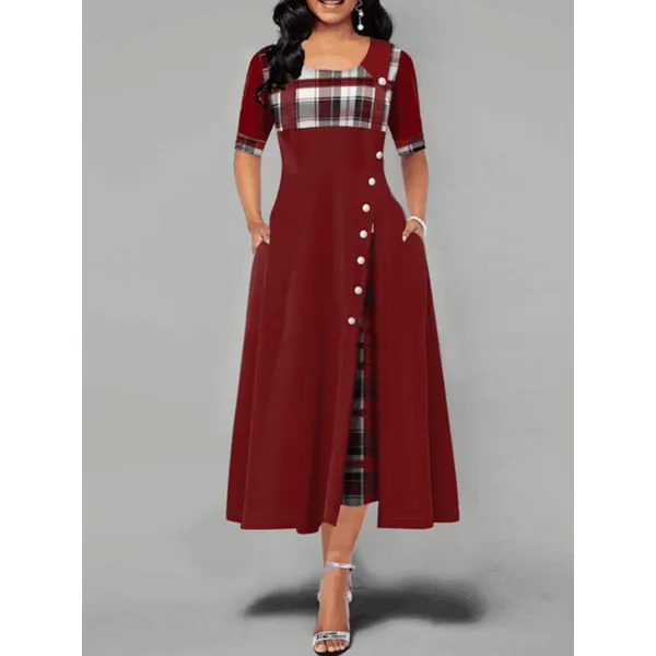 Casual Hit Color Irregular Dress - Honeylop.chimpone.com 