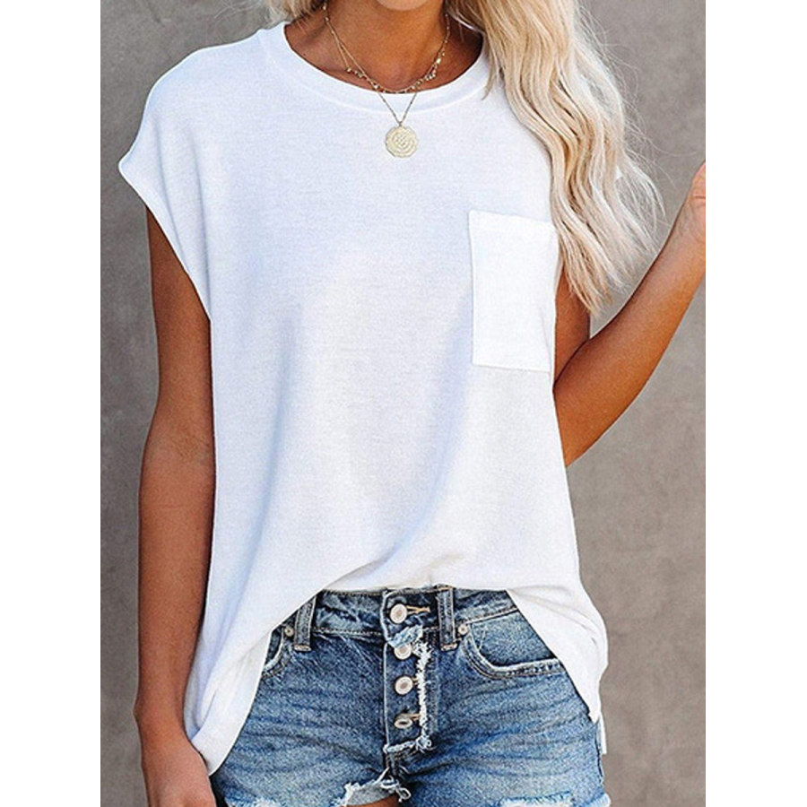 

Round Neck Solid Color Casual Loose Short-sleeved T-shirt