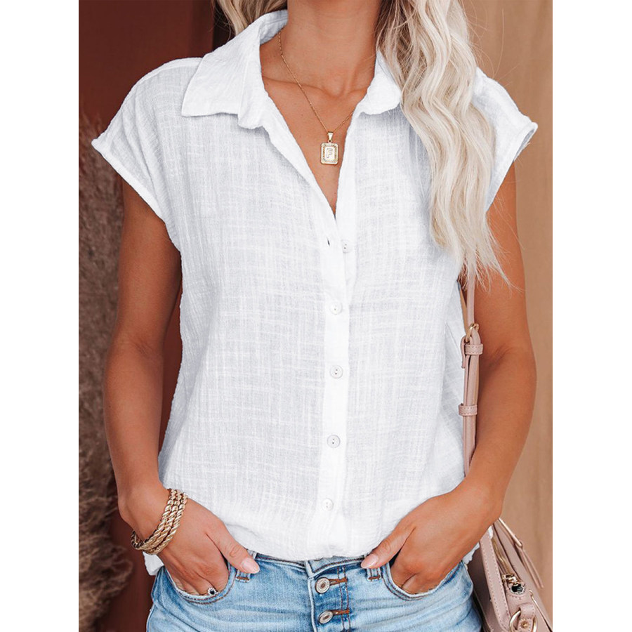 

Casual Solid Color Lapel Short Sleeve Shirt
