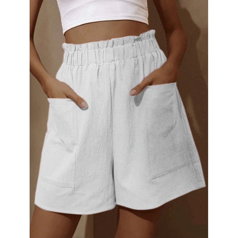 

Cotton And Linen High Waist Fashion Shorts