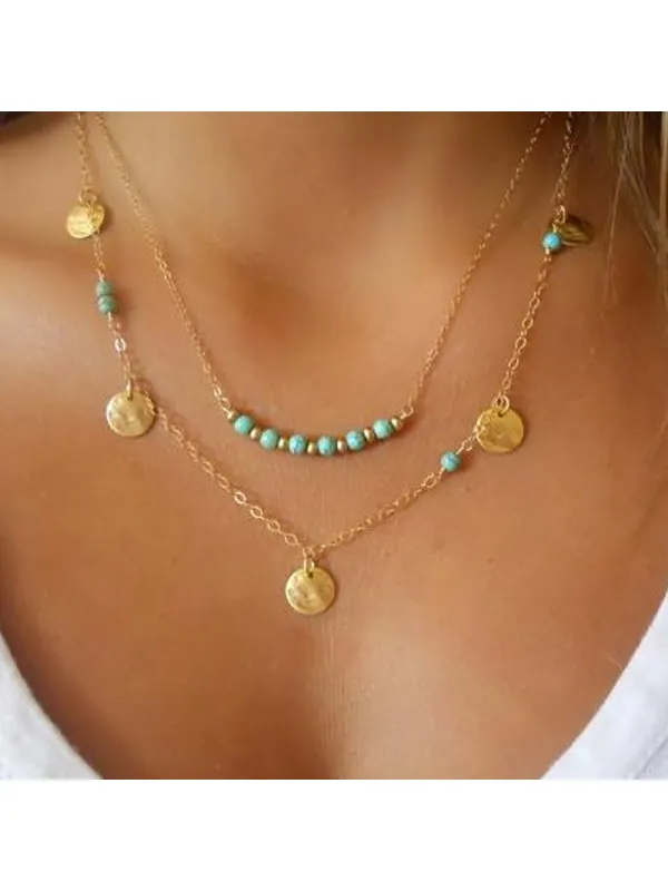 Casual Fashion Layered Pendant Necklace - Viewbena.com 