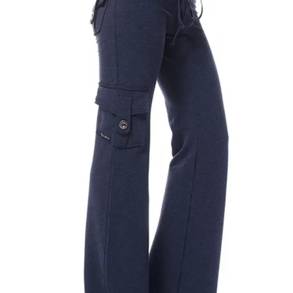 Fashion casual stretch high waist lace-up casual pants sweatpants - Elementnice.com 