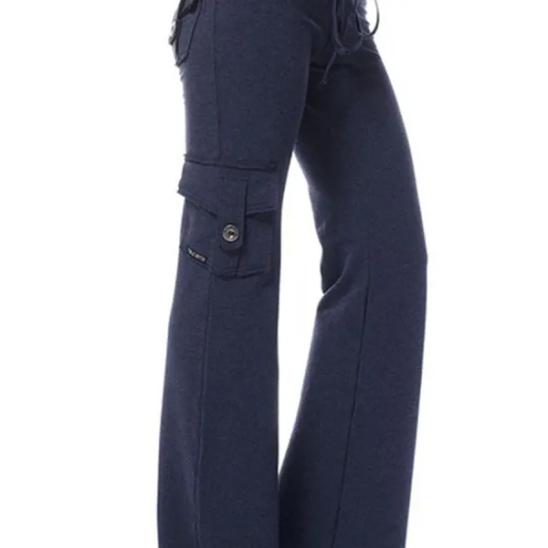 Fashion casual stretch high waist lace-up casual pants sweatpants - Cotosen.chimpone.com 