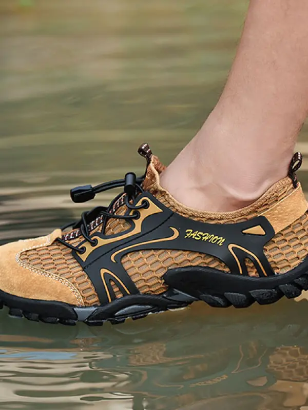 Men's Mesh Breathable Hollow Wading Sneakers - Pragmaace.com 