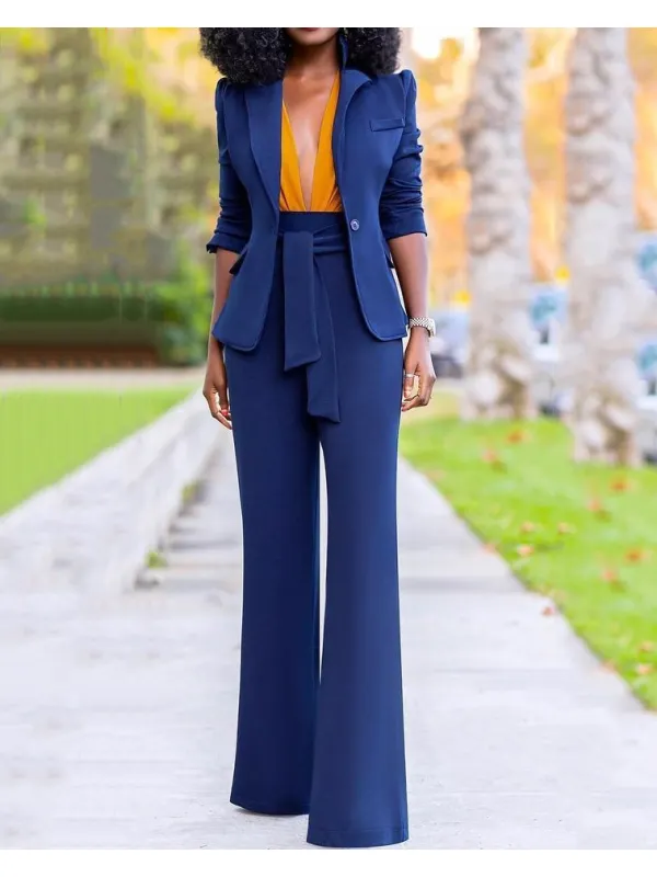 Women's Simple Workplace High Waist Suit - Realyiyi.com 