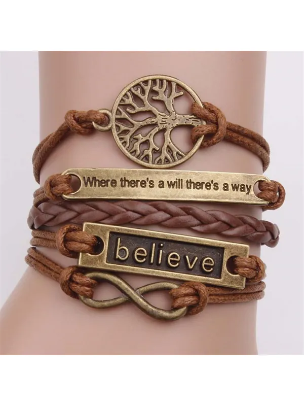Vintage bronze life bark rope bracelet - Viewbena.com 