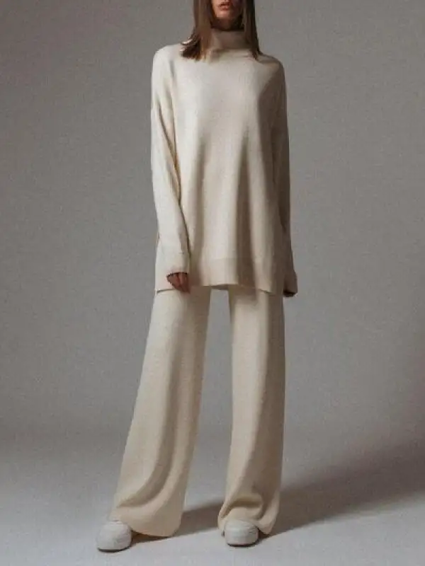 Women's casual loose wool knit suit - Cominbuy.com 