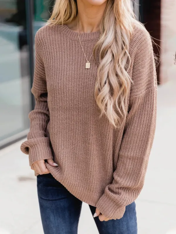 Women Chic Comfortable Warm Plain Casual Sweaters - Ininrubyclub.com 