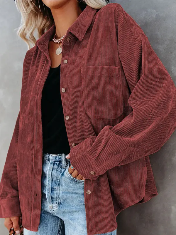 Oversize A Lapel Solid Long Sleeve Casual Outwear - Realyiyi.com 