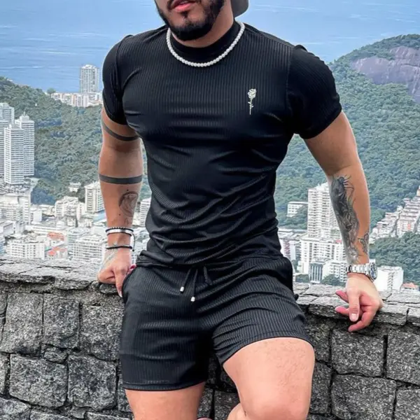 Men's Stretch Slim Basic Short Suit - Trisunshine.com 