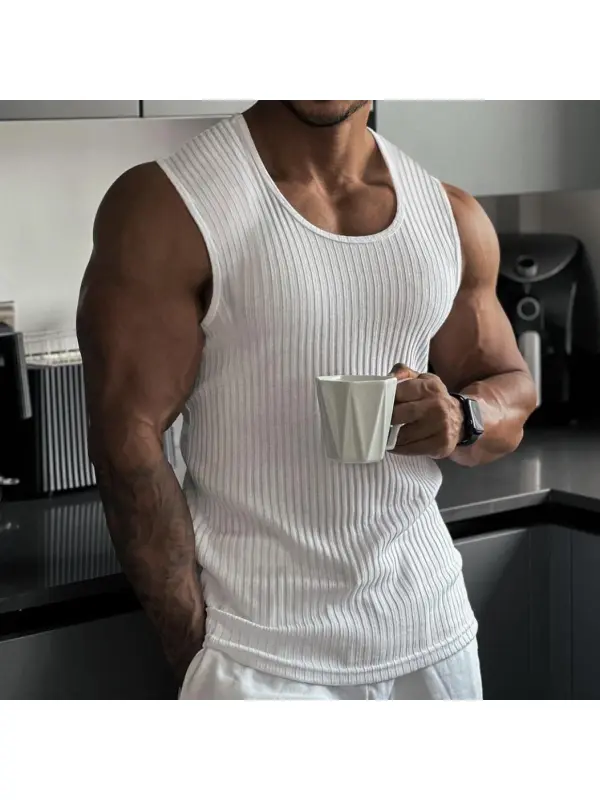 Mens Solid Color Slim Sports Vest - Spiretime.com 