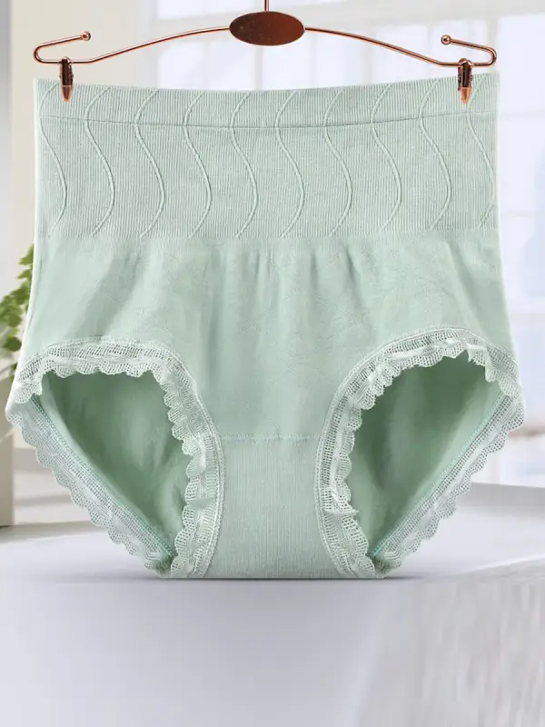 Seamless Tummy Control Waist Lift Hip Lift Lace Trim Cotton Crotch High Waist Panties - Realyiyishop.com 