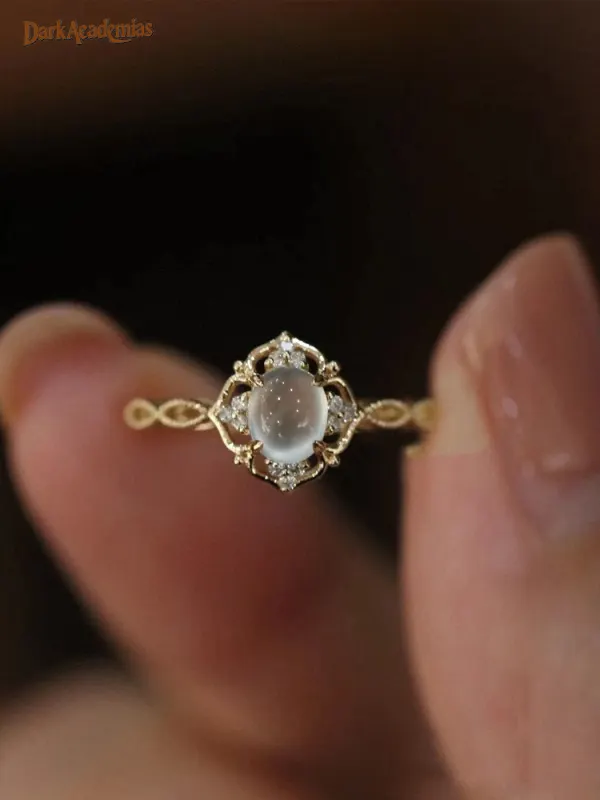 Moonstone Diamond Ring (Adjustable) - Realyiyishop.com 