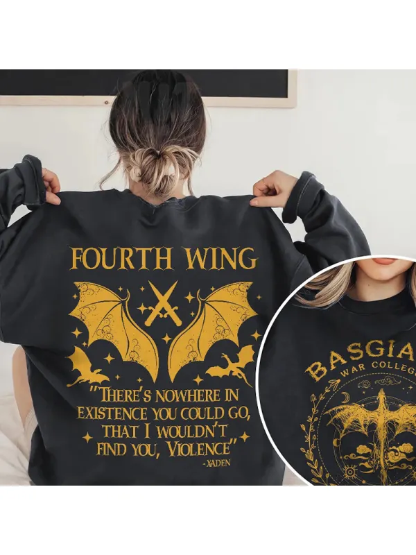 Fourth Wing Double-Sided Sweatshirt - Viewbena.com 