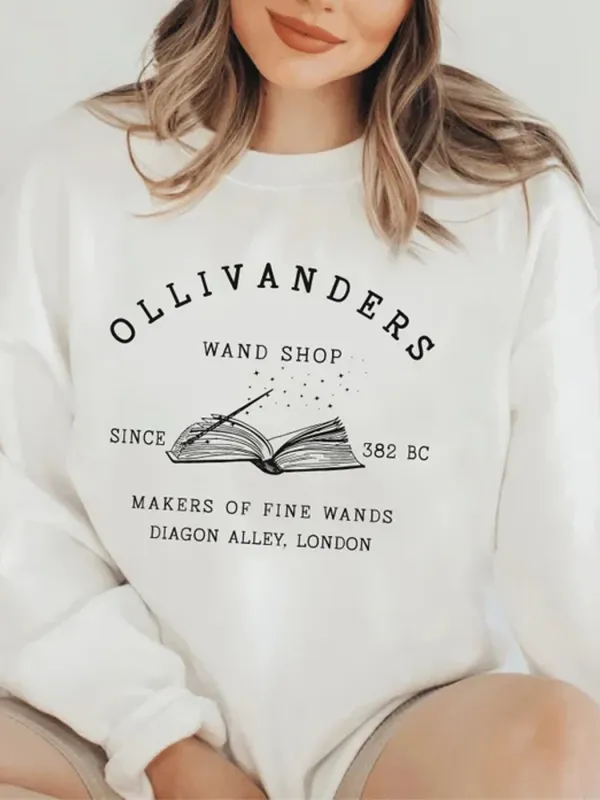 Ollivanders Wand Shop, Wizard Book Shop Sweatshirt - Pragmaace.com 