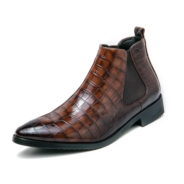 Men's Martin Boots British Style Brogue Work Boots - Sunhopebloom.com 
