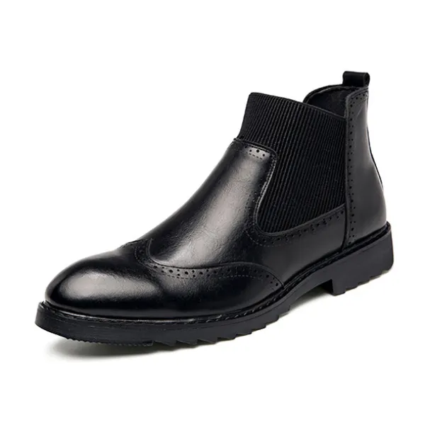 Men's Martin Boots British Style Brogue Work Boots - Sunhopebloom.com 