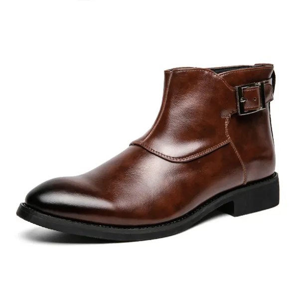 Men's Martin Boots British Style Brogue Work Boots - Sunhopebloom.com 