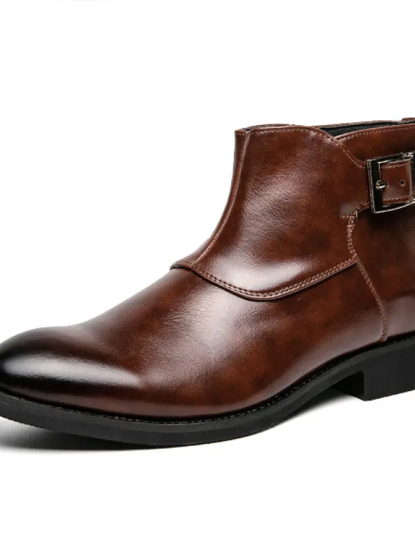 Men's Martin Boots British Style Brogue Work Boots - Simplyion.com 