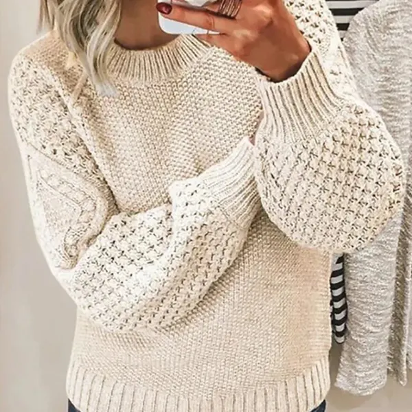Women's Casual Jacquard Knitted Sweater - Cotosen.com 