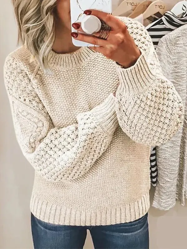 Women's Casual Jacquard Knitted Sweater - Wantbright.com 