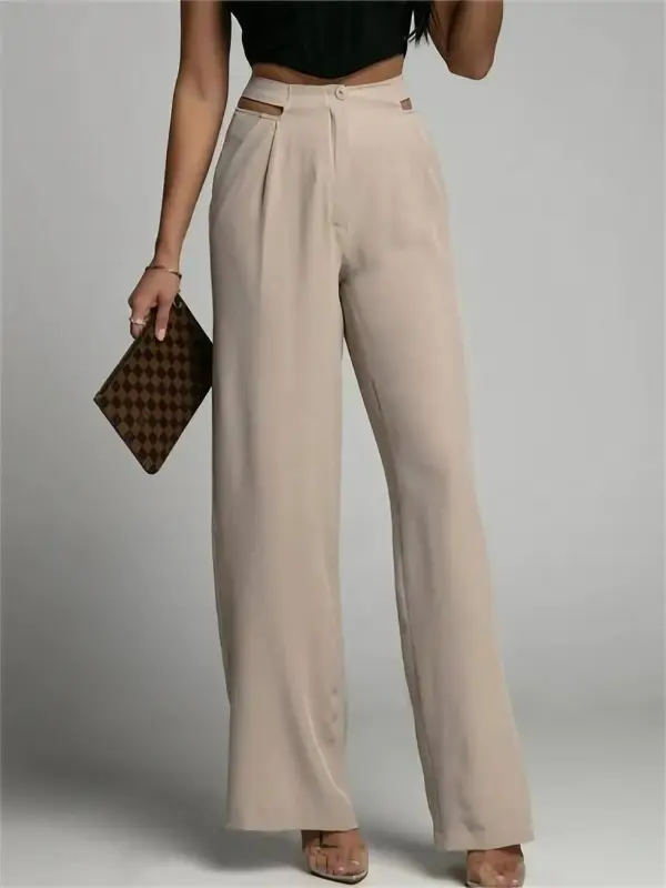 Women's Straight Casual Daily Trousers Wide Leg Trousers - Cominbuy.com 