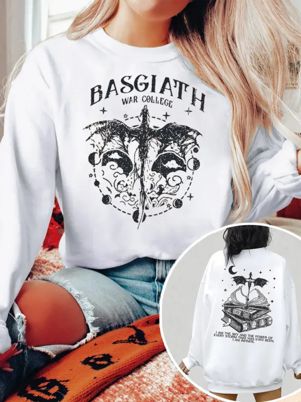 Basgiath War College 2 Sided Sweatshirt Fourth Wing Sweatshirt - Viewbena.com 