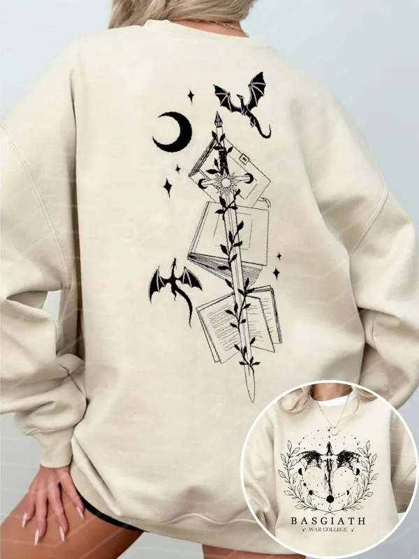 Fourth Wing Crewneck Basgiath War College Dragon Rider Sweatshirt - Anrider.com 