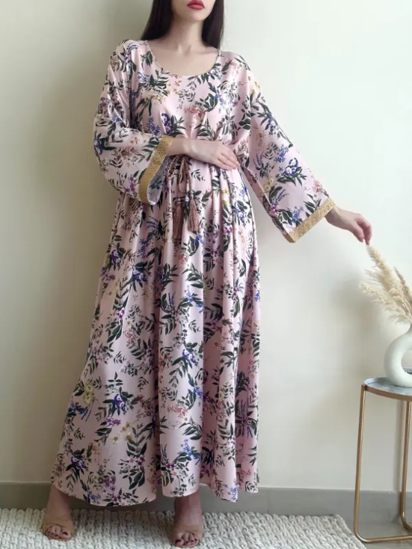 Stylish Floral Dress Robe - Cominbuy.com 