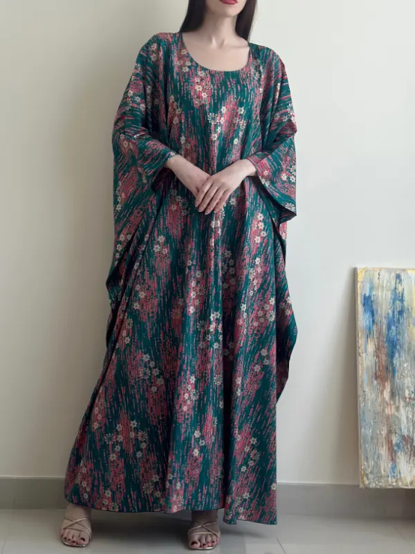 Stylish Floral Pattern Dress Robe - Cominbuy.com 