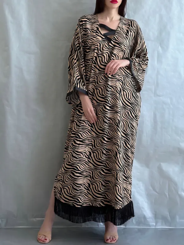 Stylish Leopard Print Dress Robe - Cominbuy.com 