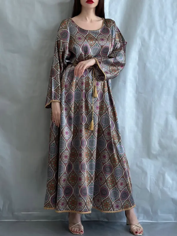 Stylish Graphic Print Dress Robe - Cominbuy.com 