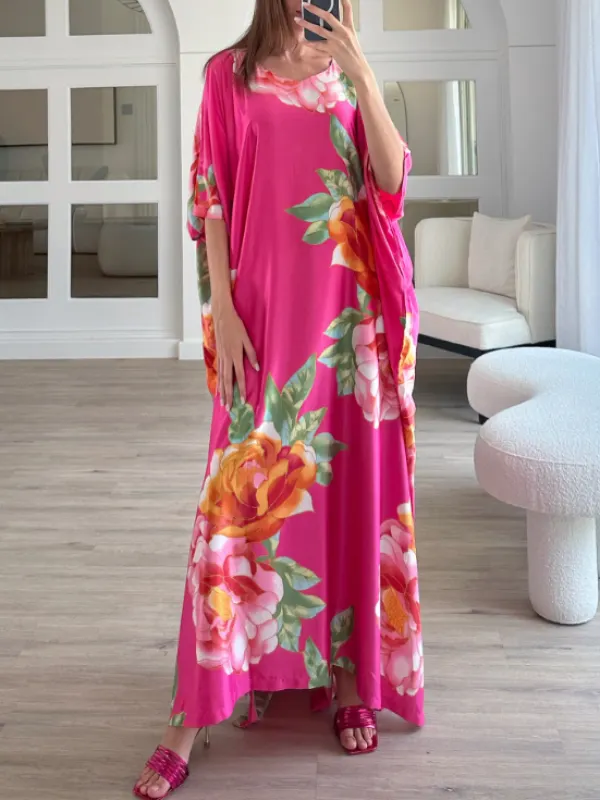 Stylish Floral Print Dress Robe - Hoplady.chimpone.com 