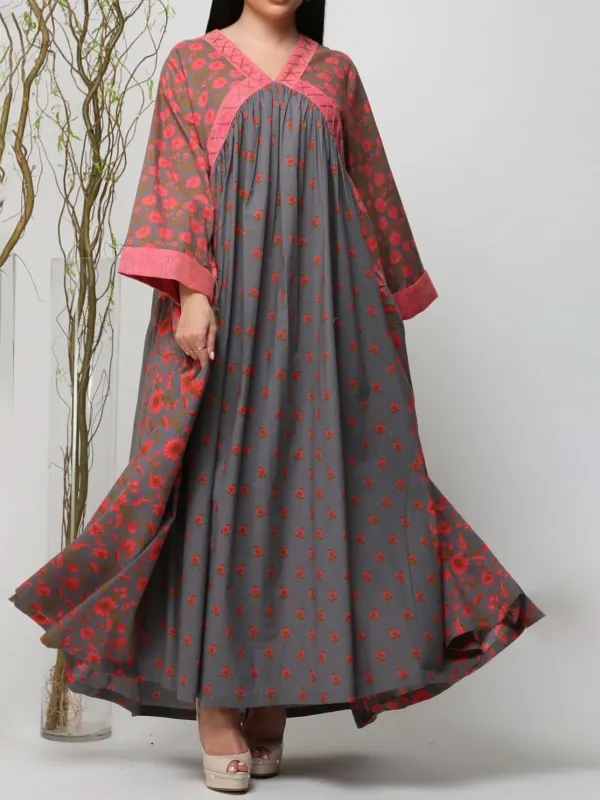 Stylish Printed Robe Dress - Hoplady.chimpone.com 