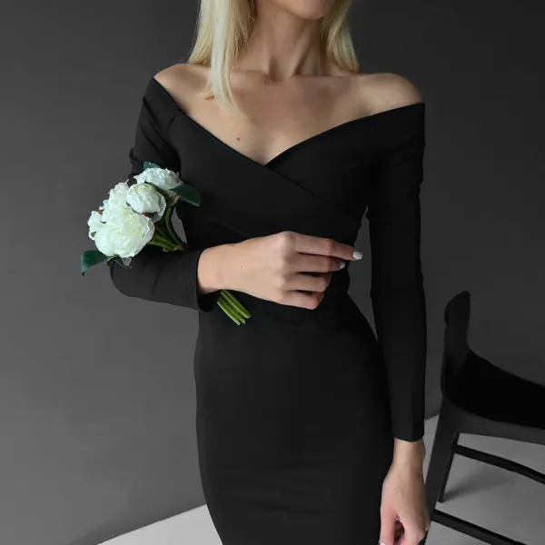 Women's Sexy V-neck Low-cut Skinny Maxi Dress - Ootdyouth.com 