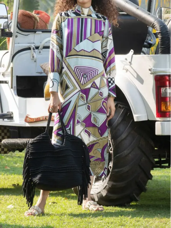 Amethyst Printed Midi Dress - Cominbuy.com 