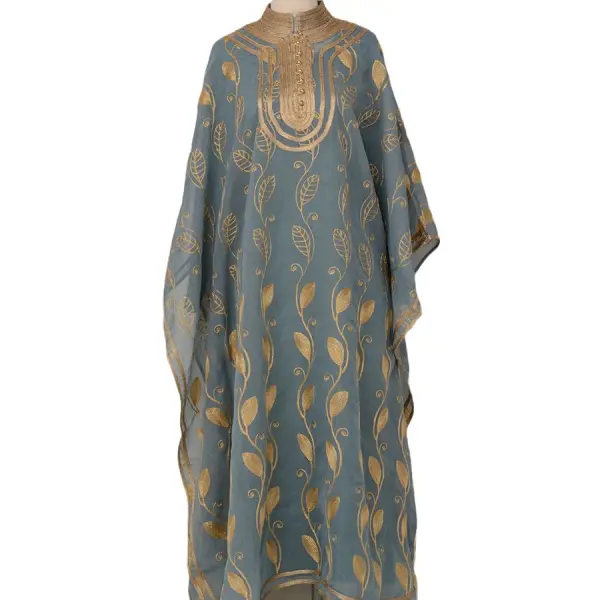 Embroidered Gold Web Ramadhan Robe Only $93.99 - Elementnice.com 