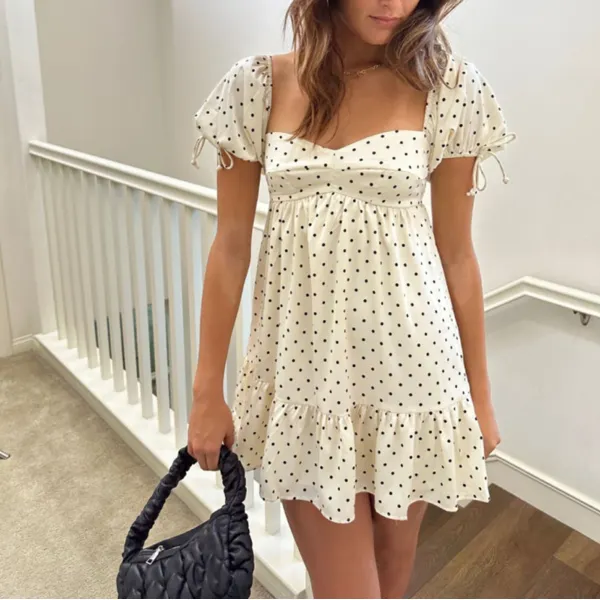 Women The Stars Polka Dot Y2K Mini Dress - Ootdyouth.com 