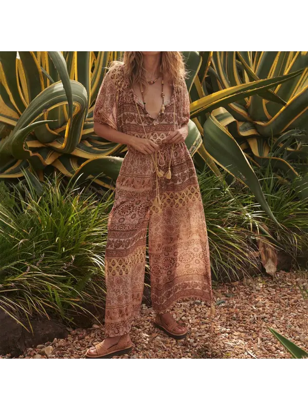 Boho Music Festival Chiffon Jumpsuit - Viewbena.com 