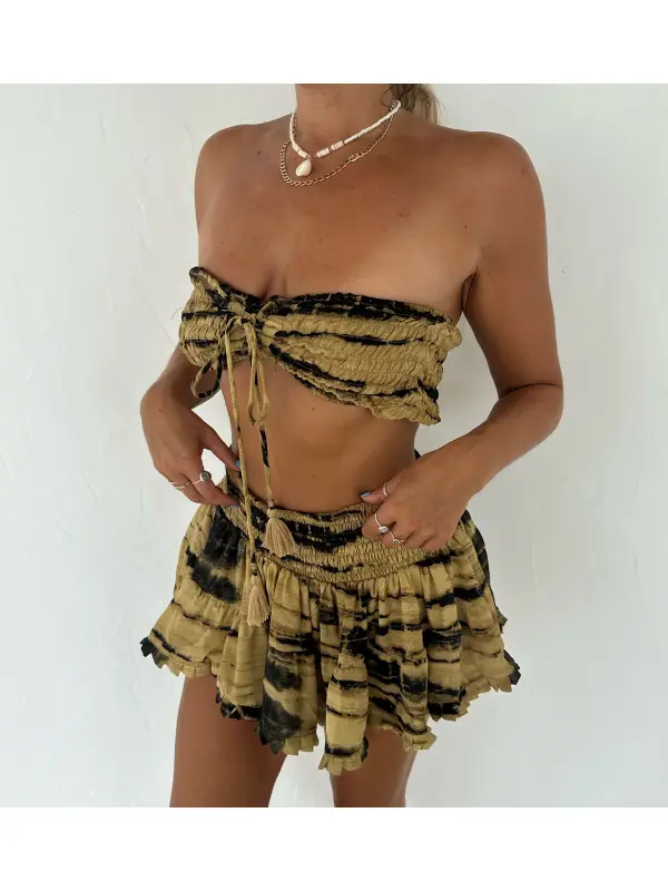 Bali Resort Beach Bra Skirt Set - Realyiyi.com 