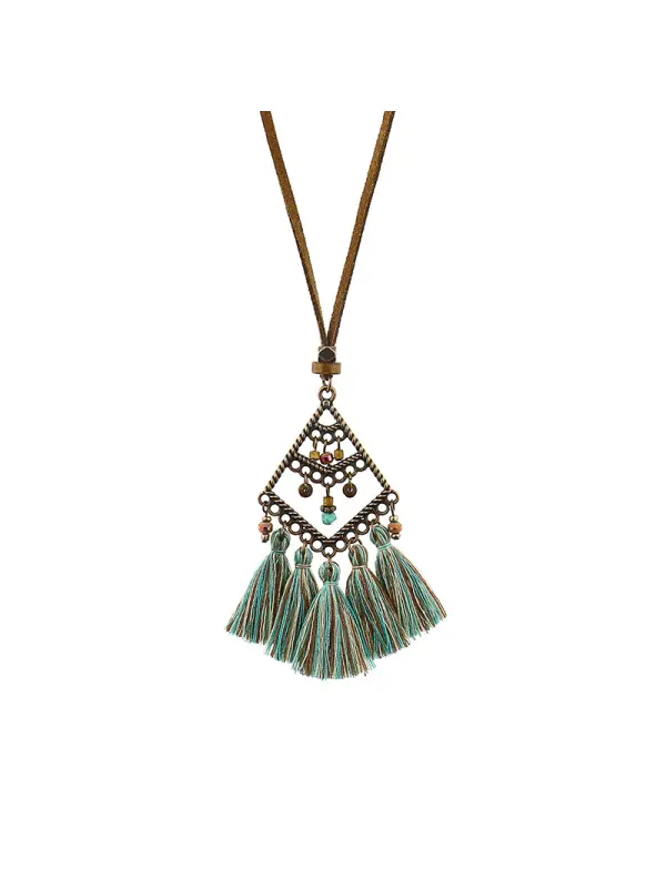 Women's Bohemian Tassel Pendant Necklace - Viewbena.com 