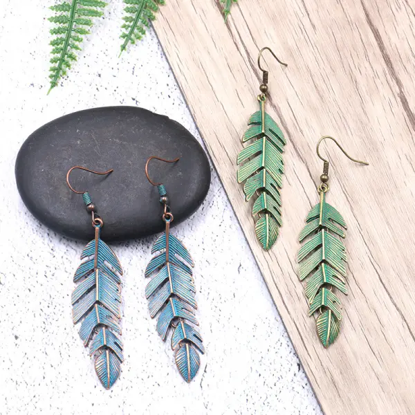 Women's Bohemian Feather Alloy Earrings - Trisunshine.com 