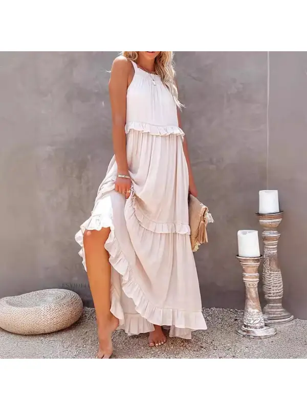 Resort Ruffle Maxi Dress - Realyiyi.com 